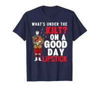 What's Under The Kilt Funny Scottish Joke T-Shirt, Men, Navy Blue, X-Large