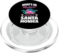 What's Up Flockers Let's Go To Santa Monica Flamingo Love PopSockets PopGrip for MagSafe