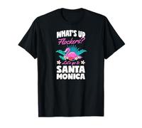 What's Up Flockers Let's Go to Santa Monica Flamingo Love T-Shirt