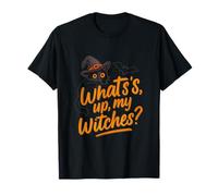 Whats up My Witches Halloween Cat Graphic T-Shirt