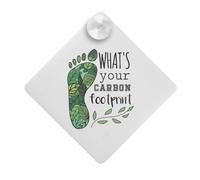 'What's Your Carbon Footprint' Suction Cup Car Window Sign (CG00021977)