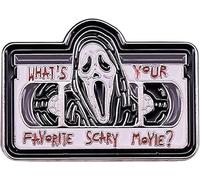 What's Your Favorite Horror Movie Vintage Tape Skull Badge Enamel Brooch Pin HORROR Heart Badge Punk Horror Heart Letter Enamel Pin-Style1