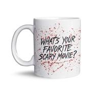 What's Your Favorite Scary Movie Mug - Funny Horror Coffee Cup - Ghostface Scream Mug - Halloween Gift for Horror Fans (11oz)