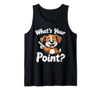 What's Your Point? Playful Dog Cartoon Tank Top