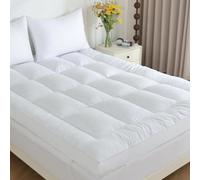 WhatsBedding Luxury White Goose Feather Mattress Topper-Full