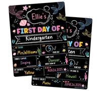 WhatSign First & Last Day of School Sign - 11"x14" Double-Sided & Reusable Mermaid Board My First Day of Kindergarten Preschool & Pre-K Sign - Back to School Signs Supplies