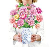 WhatSign Happy Mothers Day Card Pop Up Flowers - Stunning 3D Peony Bouquet for Mom, Grandma, Daughter, Sister, Aunt - Unique Handmade Flower Cards for Mom, Best Gift from Daughter Son