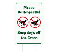 WhatSign No Poop and Pee Dog Sign - Double Side 8''x12'' Clean Up After Your Dog Signs with Stakes - Please Pick Up After Your Dogs Sign - Keep Dogs off Lawn Signs for Yard Lawn