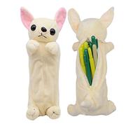whatUneed 3D Dog Shape Pencil Pen Bag, Cute Soft Plush Toy Gifts for Kids (Chihuahua)