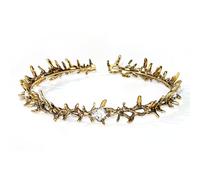 WHAVEL Crown of Thorns God Thorn Crown with Rhinestone Elf Fairy Crown Gothic Headpiece Easter Decorations (Retro Gold, One Size)