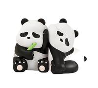 Whbbbj 2pcs Cute Panda Decorative Bookends, Resin Unique Animal Book Ends, Fun Modern Home Sculptures, Modern Panda Statues, for Living Room Entrance, Bookshelf, Bedroom, Office Table Decorations