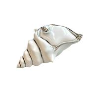 Whbbbj Creative Conch Ashtray, Ceramic Conch Ash Tray with Lid, Unique Conch Shaped Ashtrays, Windproof Ashtray for Smokers, Nautical Theme Coastal Decor for Home, Office, Hotel(White)