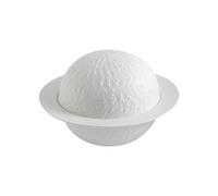 Whbbbj Creative Planet Galaxy Bowl, Imitation Volcanic Stone Ball Plate, Round Planet Ceramic Bowl, Creative Moon Tableware for Kitchen Party Dining(White)
