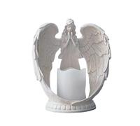 Whbbbj Praying Angel Figurine, Angel Statues, Praying Wings Angel Statue with Flameless LED Candle, for Living Room, Dining Room, Wedding, Romantic Couples, Church Decorative Ornament(White,L)