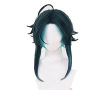 WHBHD 2022 Genshin Impact Xiao Guardian Yasha Cosplay Men Green Mixed Wig Cosplay Anime Heat Resistant Synthetic Wigs Halloween