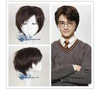 WHBHD Anime Coser wig Mens Potter Dark Brown Short Wig Cosplay wig Halloween Role Play Potter Hair Costumes