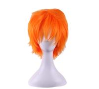 WHBHD Anime Haikyuu Karasuno High School Volleyball Club Shoyo Hinata Orange Color Cosplay Wig Role Play Ponytails 20cm