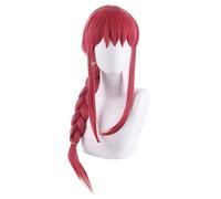 WHBHD Chainsaw Man Cosplay Makima Long Braid Wig Christmas Rose Red Wig Cosplay Anime Cosplay Heat Resistant Synthetic Wigs Halloween