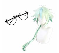 WHBHD CosNoble Sucrose Wig With Glasses Game Genshin Impact Cosplay Eye Props Costume