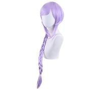 WHBHD Game Genshin Impact Project Lavender Wig Qiqi Zombie Cosplay Wig Role Play Powder 60cm