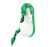 WHBHD Genshin Impact BAIZHU Cosplay Wig Removable Bun Baishu Green 90cm Long Straight Braided Ponytail Heat Resistant Hair Role Play