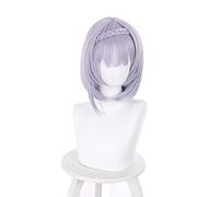 WHBHD Genshin Impact Noelle Cosplay Anime Wig 35cm Wig Short Silver Purple Wig with Bangs Heat Resistant Synthetic Hair Wig Halloween