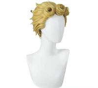 WHBHD Giorno Giovanna Cosplay Jojo Bizarre Adventure Cosplay gold Wig Cosplay Anime wig cosplay Heat Resistant Synthetic Wig Halloween
