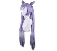 WHBHD Keqing Wig Purple Gradient Wig Game Genshin Impact Project Cosplay Hair Synthetic Cosplay Wig 90cm