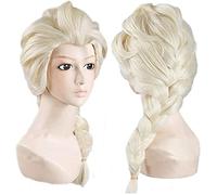 WHBHD Wig Movies Frozen Snow Queen Elsa Blonde Hair Cosplay Wigs For Halloween Carnival Purim Masquerade Party