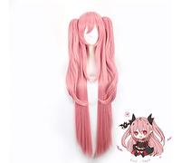 WHBHD Wig Tepes Krul Lurus Panjang Hewan Owari No Seraph Of The End Rambut Sintetis Wig Cosplay Anime Wig Ekor Kuda