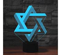 WHBHL Children's Night Light Pentagram Shape 3D Colorful LED Vision Light Table Lamp, Crack Touch Version