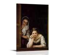WHBRFO Bartolome Esteban Murillo PaintingPoster Bedroom Aesthetic Art Poster Decoration Decorative Wall Art Painting Canvas Mural Living Room PaintingFrame-style16x24inch(40x60cm)