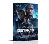 WHBRFO Detroit Become HumanPoster Bedroom Aesthetic Art Poster Decoration Decorative Wall Art Painting Canvas Mural Living Room PaintingFrame-style20x30inch(50x75cm)