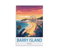 WHCHEEH Barry Island Wales Vintage Travel Poster 08x12inch(20x30cm) Canvas Art Print Wall Art Decor Picture