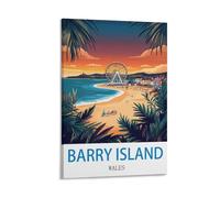 WHCHEEH Barry Island Wales Vintage Travel Posters 20x30inch(50x75cm) Canvas Art Print Wall Art Decor Picture
