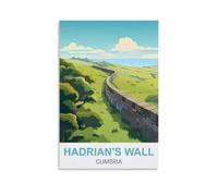 WHCHEEH Hadrian's Wall Cumbria Vintage Travel Posters 20x30inch(50x75cm) Canvas Art Print Wall Art Decor Picture
