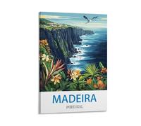 WHCHEEH Madeira Portugal Vintage Travel Poster 12x18inch(30x45cm) Canvas Art Print Wall Art Decor Picture