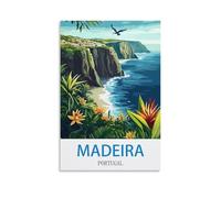 WHCHEEH Madeira Portugal Vintage Travel Posters 12x18inch(30x45cm) Canvas Art Print Wall Art Decor Picture