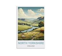 WHCHEEH North Yorkshire England Vintage Travel Posters 08x12inch(20x30cm) Canvas Art Print Wall Art Decor Picture