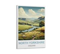 WHCHEEH North Yorkshire England Vintage Travel Posters 08x12inch(20x30cm) Canvas Art Print Wall Art Decor Picture