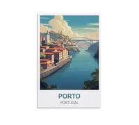 WHCHEEH Porto Portugal Vintage Travel Poster 12x18inch(30x45cm) Canvas Art Print Wall Art Decor Picture