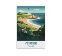WHCHEEH Vendee France Vintage Travel Poster 16x24inch(40x60cm) Canvas Art Print Wall Art Decor Picture