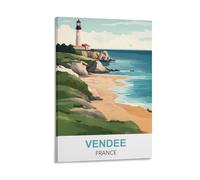 WHCHEEH Vendee France Vintage Travel Posters 16x24inch(40x60cm) Canvas Art Print Wall Art Decor Picture