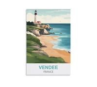 WHCHEEH Vendee France Vintage Travel Posters 20x30inch(50x75cm) Canvas Art Print Wall Art Decor Picture