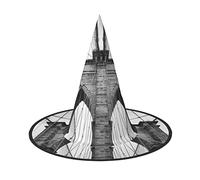 WHDNZZSY Brooklyn Bridge Print Halloween Witch Hat for Women Cosplay Costume Dress Up Halloween Party Decoration 2 PCS