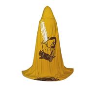 WHDNZZSY Cute Crying Chainsaw Print Halloween Hooded Cloak for Teenagers 35"-55" Halloween Robe Cape with Hood Medieval Cosplay Wizard Witch Costumes