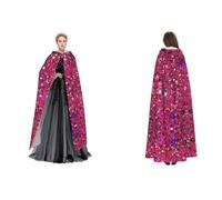 WHDNZZSY Glitter pattern Print Halloween Hooded Cloak for Men Women | Glitter Pattern Print Halloween Robe Cape With Hood Medieval Cosplay Wizard Witch Costumes