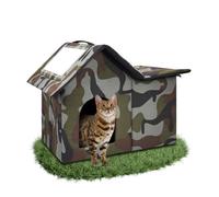 WHDPETS Outdoor Cat House, Cat Caves for Outdoors, Winterproof, Waterproof, Foldable, Waterproof, Weatherproof Cat Cave, Pet House, Cat House, Animal Shelter for Stray Pets (Green)
