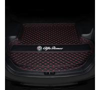 WHDPPP Tailored Car Boot Mat for Alfa Romeo Giulietta 2010-2021 | Leather Rear Trunk Liner with Raised Edges | All Weather Cargo Tray | Floor Guard Cover | Waterproof Protector Carpet, Black Red