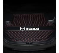 WHDPPP Tailored Car Boot Mat for Mazad CX-5 2011-2017 | Leather Rear Trunk Liner with Raised Edges | All Weather Cargo Tray | Floor Guard Cover | Waterproof Protector Carpet, Black Red